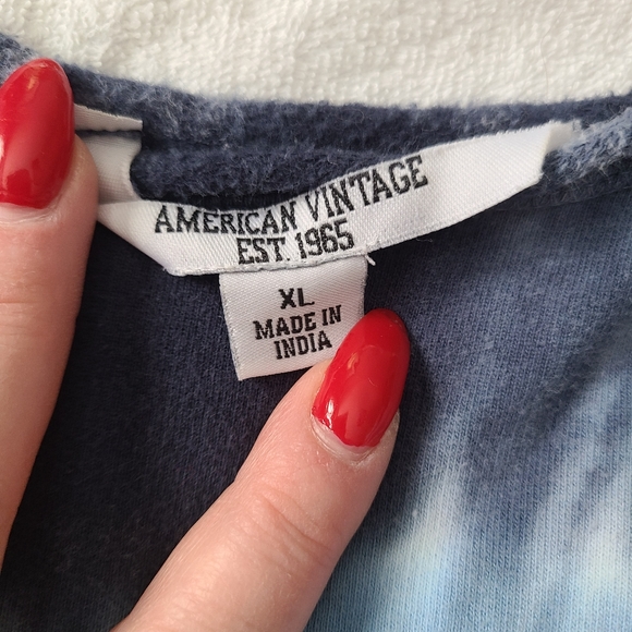 XL American Vintage shoulder tie dye sweatshirt blue - Picture 4 of 6